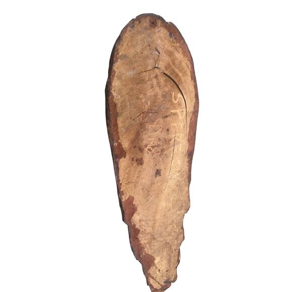 Vintage 1986 Wood Carving Mans Head with Mustache and Beard 16.5″x5 3/4″x3″ - Picture 5 of 6